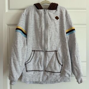 Girl Scouts Cookie Brownie Kids Gray Hoodie with Colorful Stripes